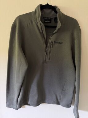 Marmot Quarter Zip Pullover Fleece Jacket Green Size M Lightweight Outdoor